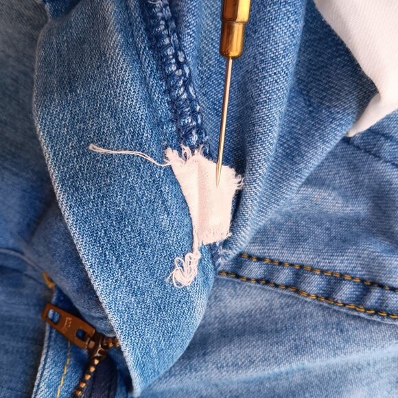 30x31 Vintage Bootcut Jeans 1970's Distress Orange Stitching Flappy Hippy usa - Picture 11 of 11